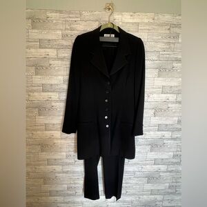 Vintage 2-Pc Gruppo Americano Collection Long Black 6-Button Jacket/Pants Size 8
